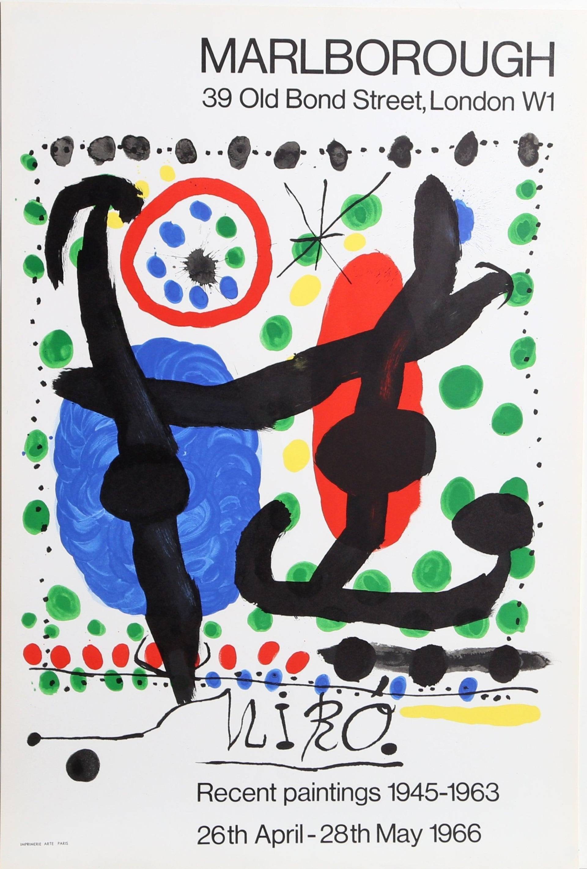 Joan Miro, Recent Paintings 1945-1963 Ausstellung, Lithographie-Poster von rogallery