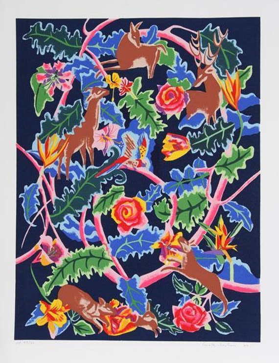 Linda Bastian, Night Garden, Lithographie, Signiert Und Nummeriert Mit Bleistift von rogallery