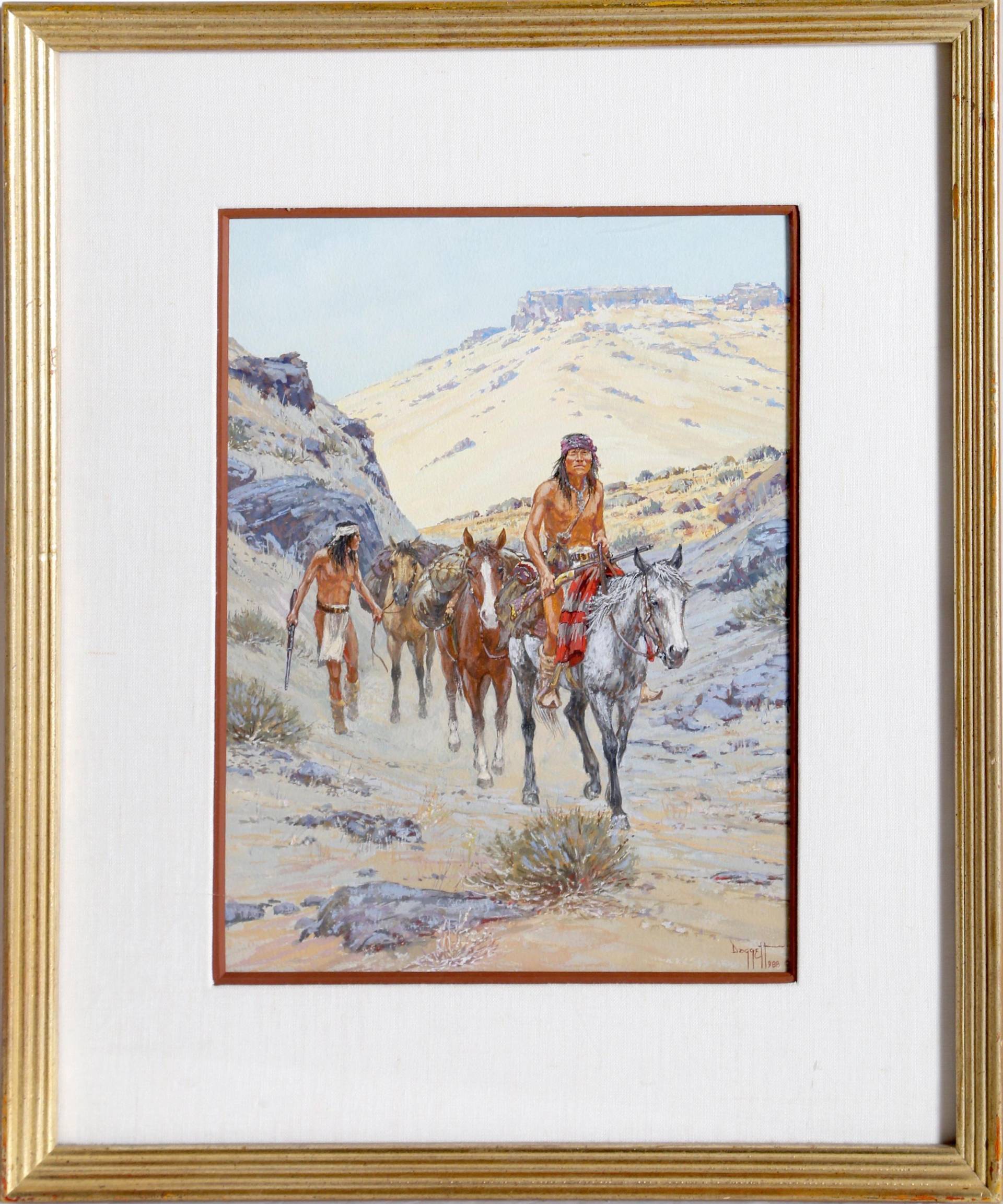 Noel Daggett, Beute Aus Mexiko | Apache, Gouache Auf Tafel, Signiert Und Datiert von rogallery