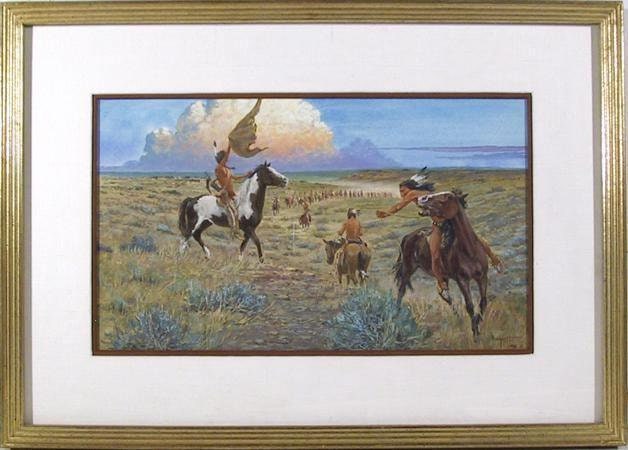 Noel Daggett, Saheila | Cheyenne Meets Sioux-Teton, Gouache Auf Tafel, Signiert Und Datiert von rogallery