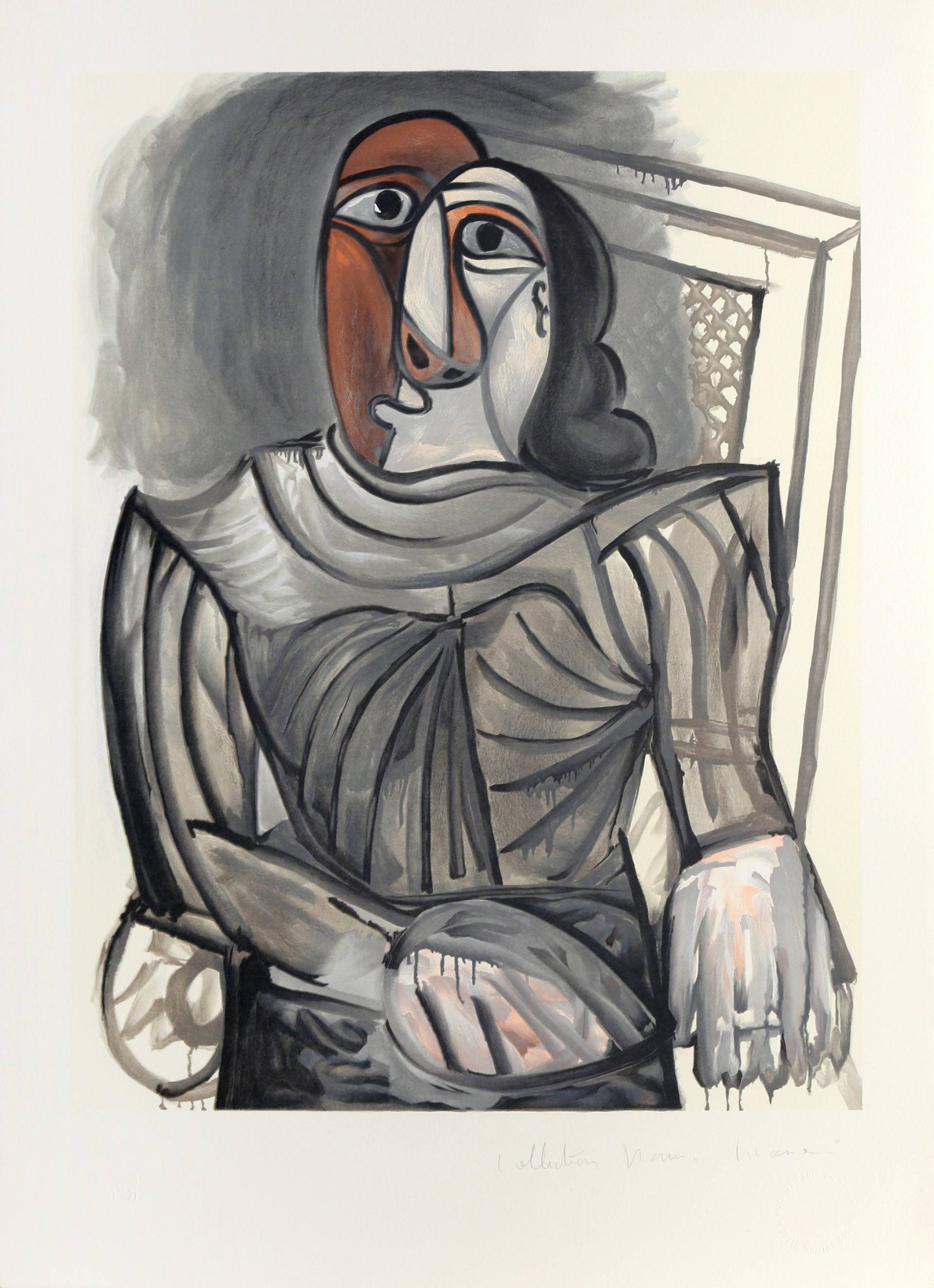 Pablo Picasso, Femme Assise A La Robe Grise, Lithographie Auf Arches Papier von rogallery