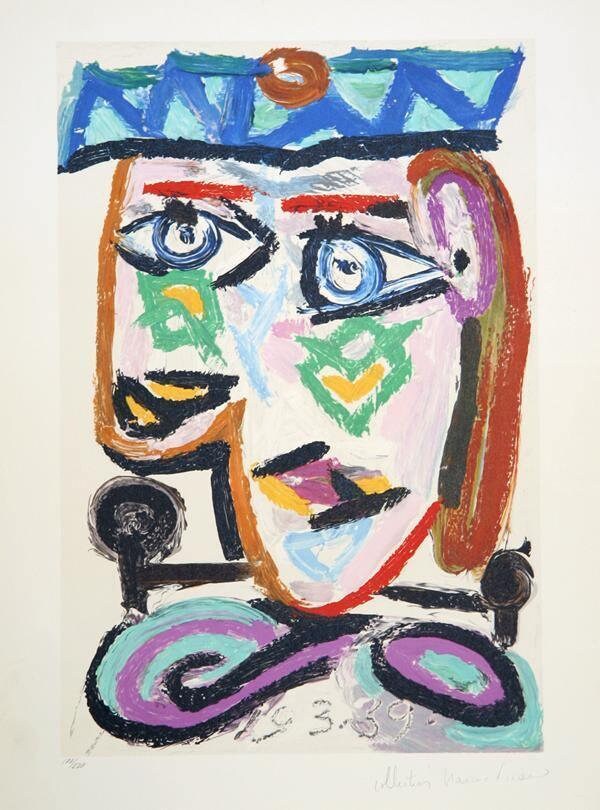 Pablo Picasso, Femme Au Beret, Lithographie Auf Arches Papier von rogallery