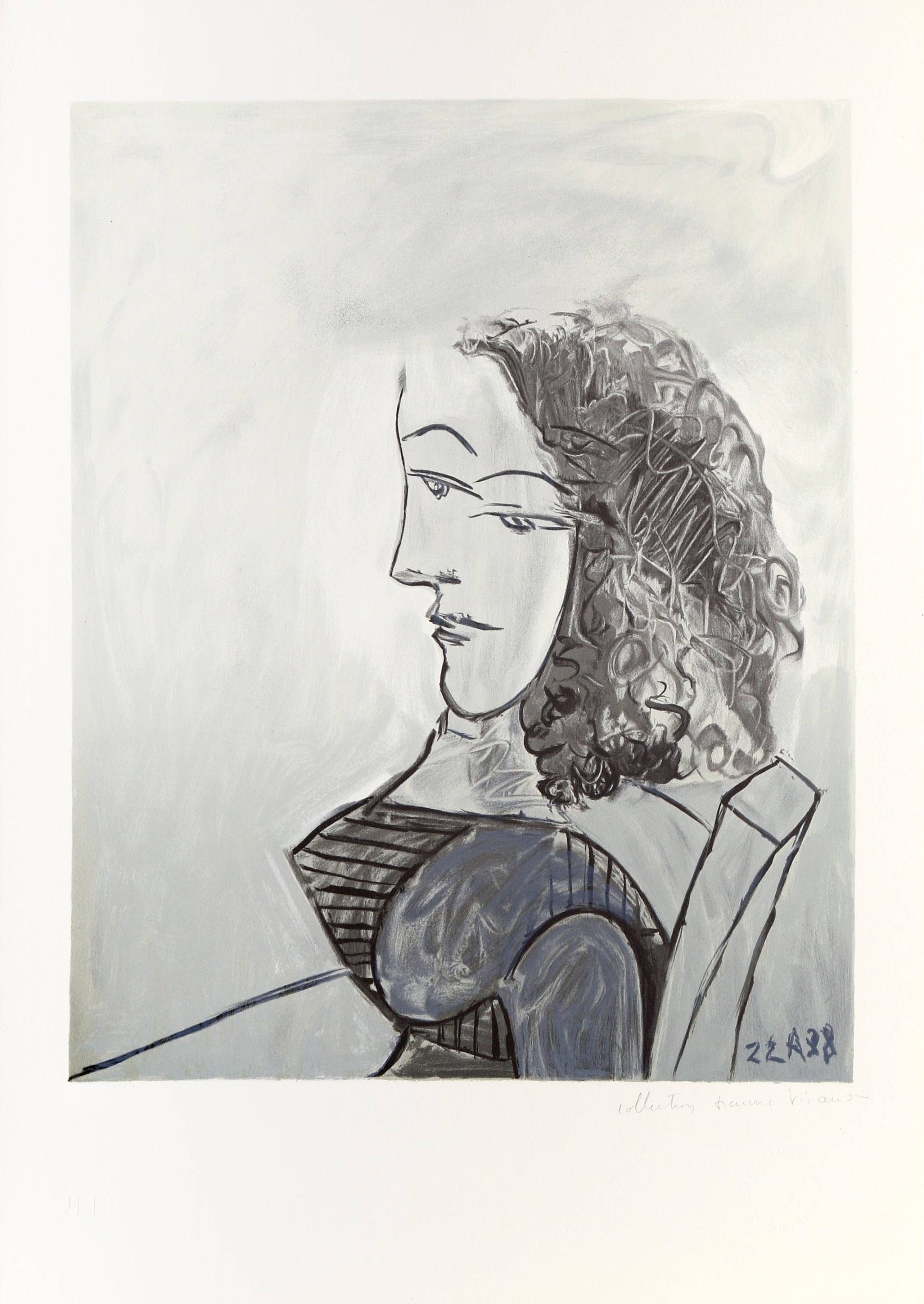 Pablo Picasso, Femme Aux Cheveux Bouclés, Lithographie Auf Arches Papier von rogallery