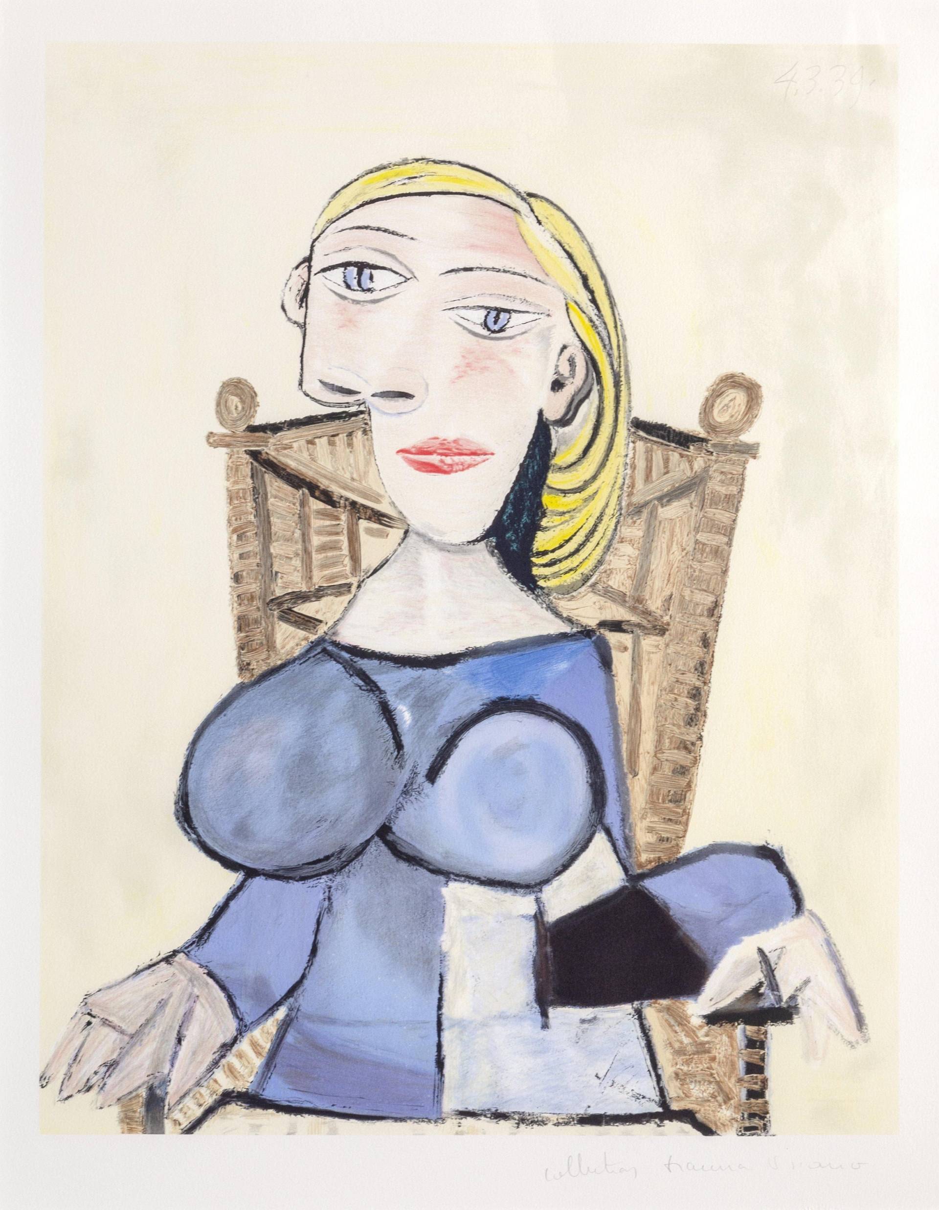 Pablo Picasso, Femme Blonde Au Fauteuil D'osier, Lithographie Auf Arches Papier von rogallery