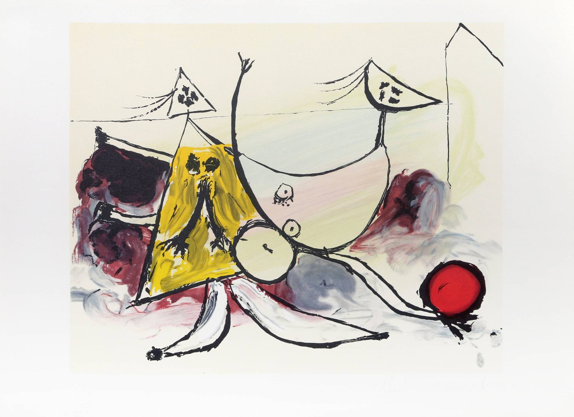 Pablo Picasso, Femme Sur La Plage Jouant Au Ballon, Lithographie Auf Arches Papier von rogallery