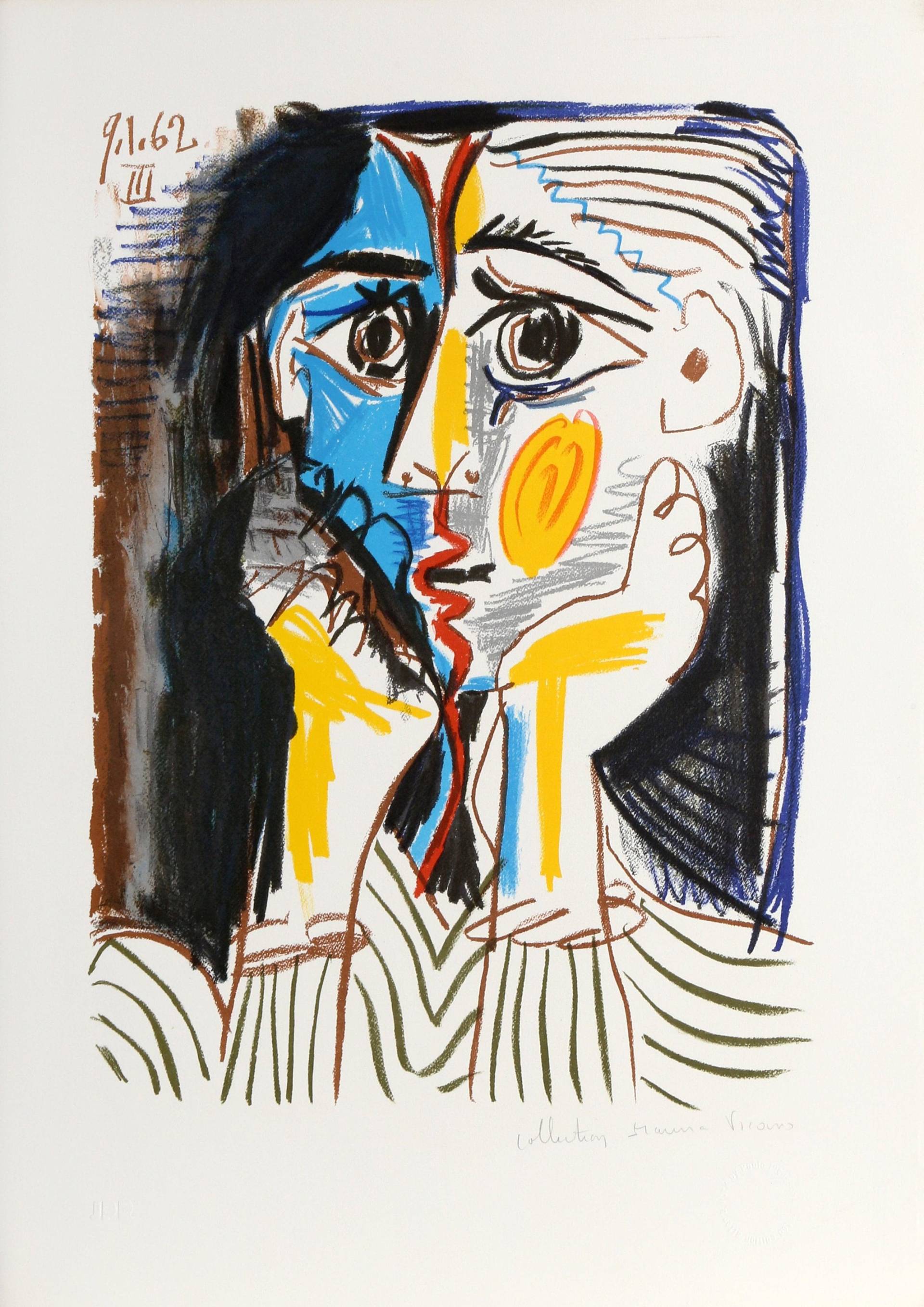 Pablo Picasso, Gesicht, Lithographie Auf Arches Papier von rogallery