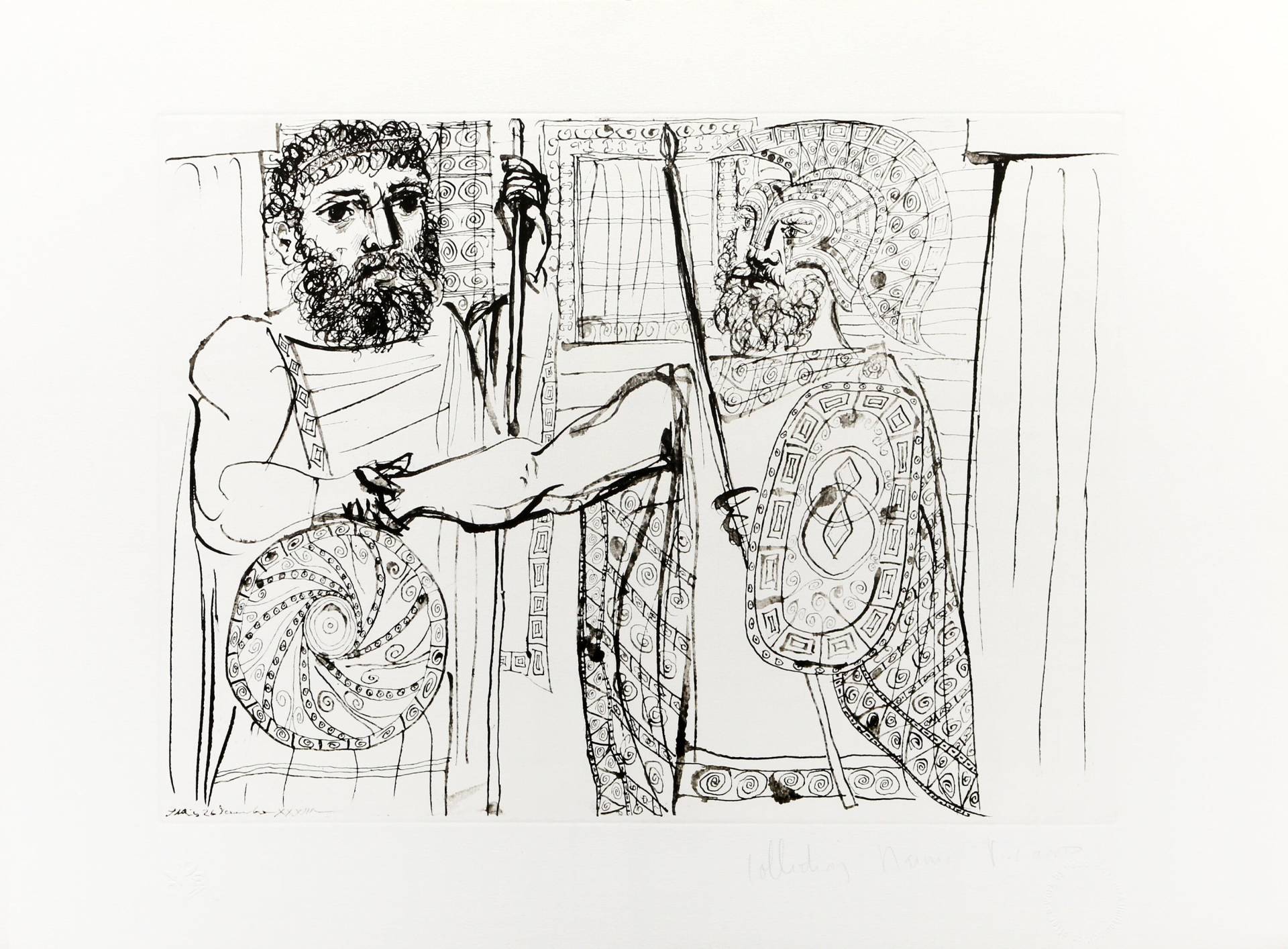 Pablo Picasso, Komposition, Lithographie Auf Arches Papier von rogallery