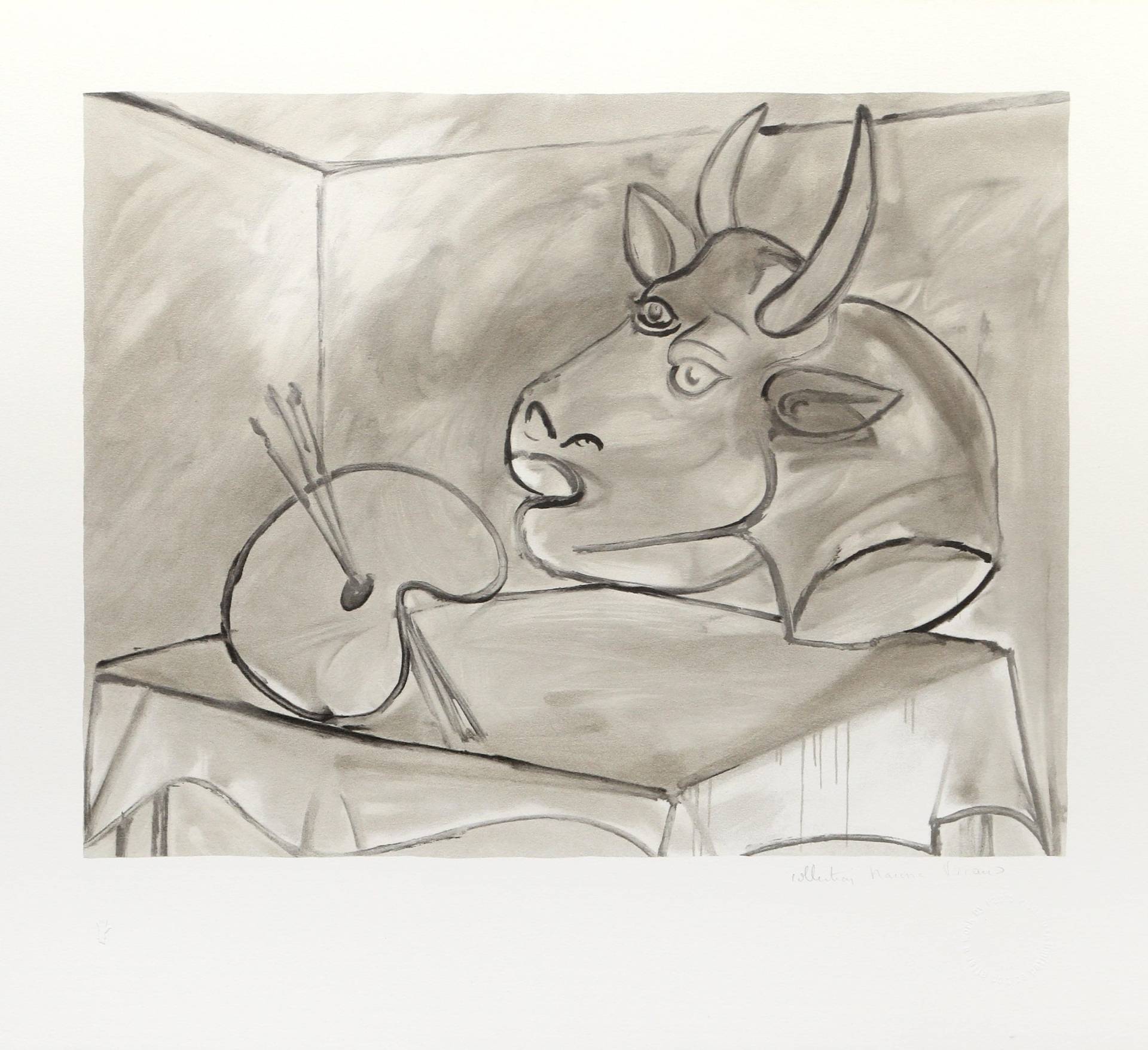 Pablo Picasso, Nature Thor A La Palette Et Tête, Lithographie Auf Arches Papier von rogallery
