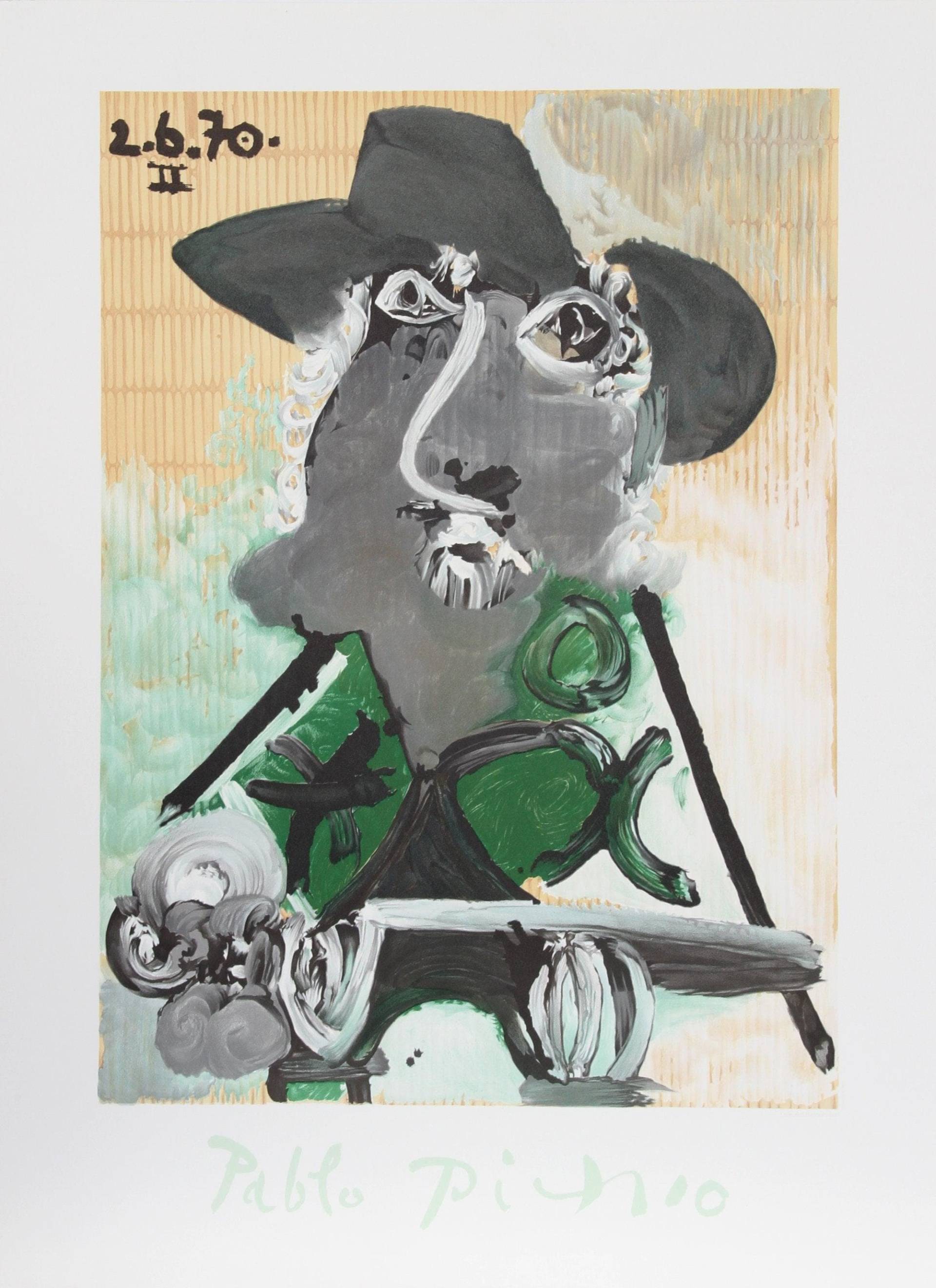 Pablo Picasso, Portrait D'homme Au Chapeau, Lithographie von rogallery