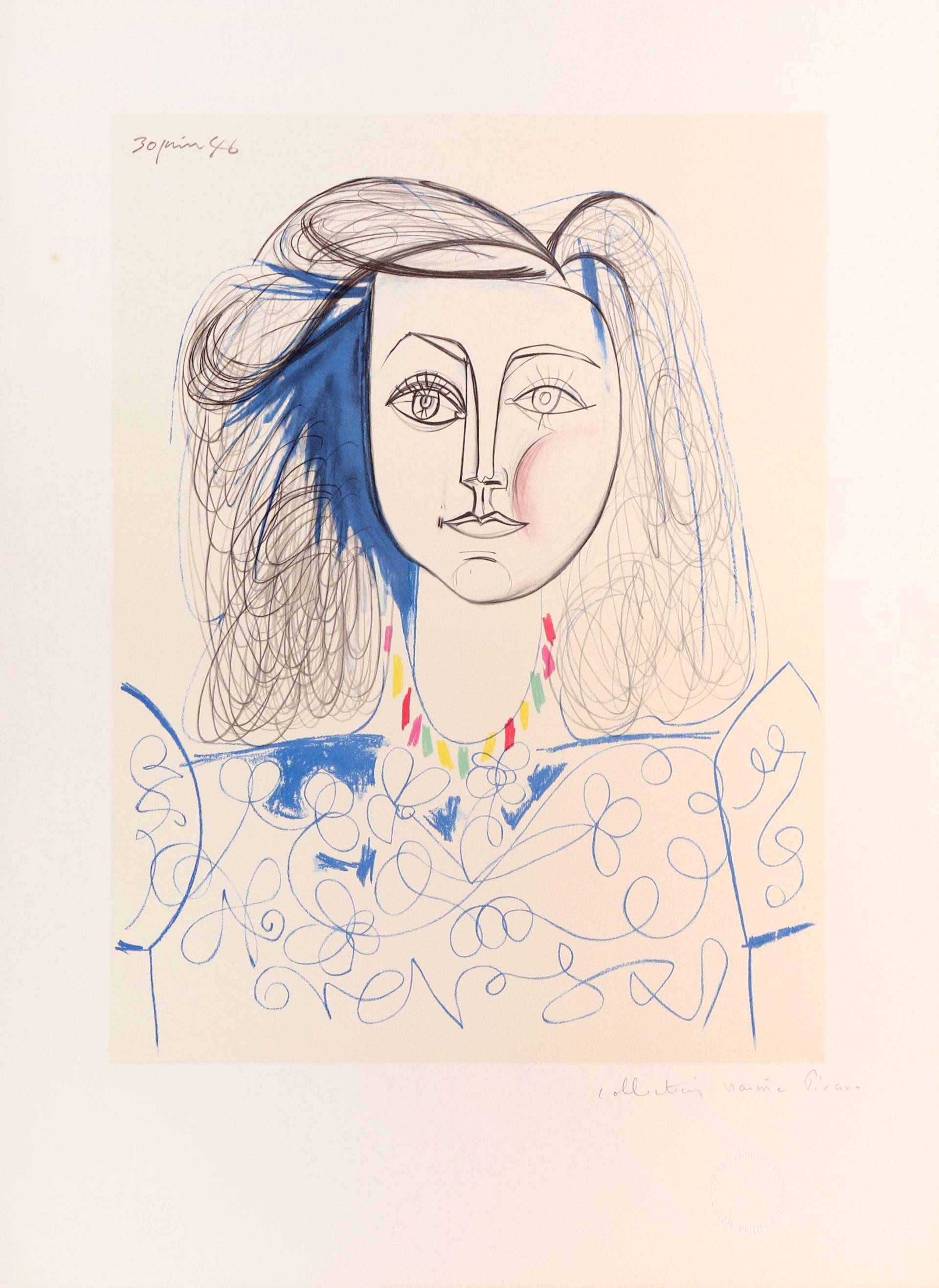 Pablo Picasso, Portrait De Femme, Lithographie Auf Arches Papier von rogallery