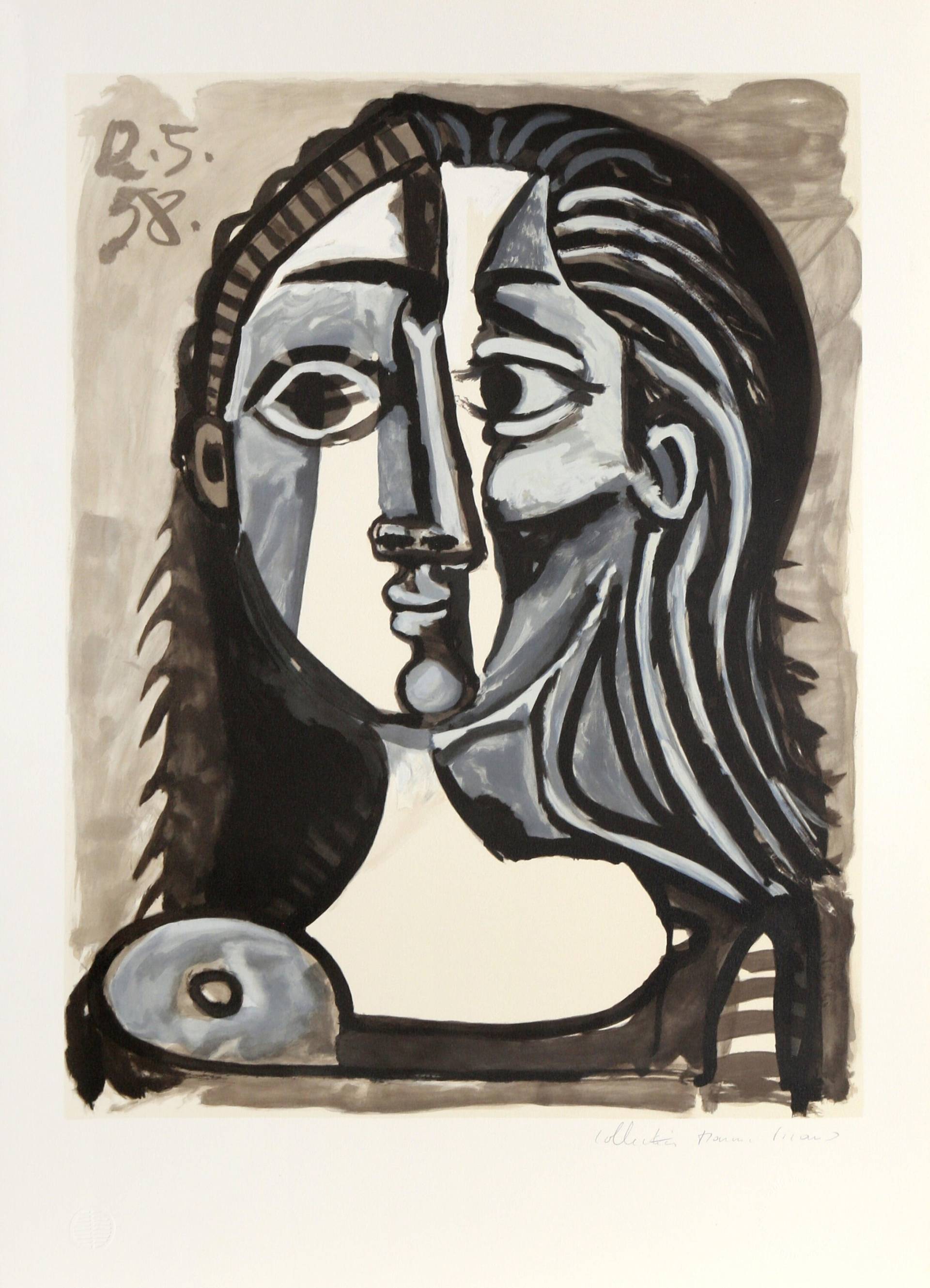 Pablo Picasso, Tete De Femme, Lithographie Auf Arches Papier von rogallery