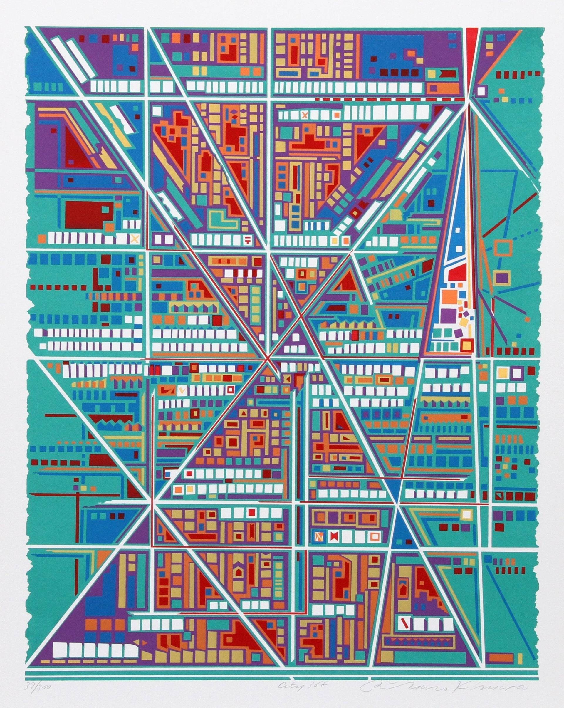 Risaburo Kimura, City 368, Siebdruck, Mit Bleistift Signiert Und Nummeriert von rogallery