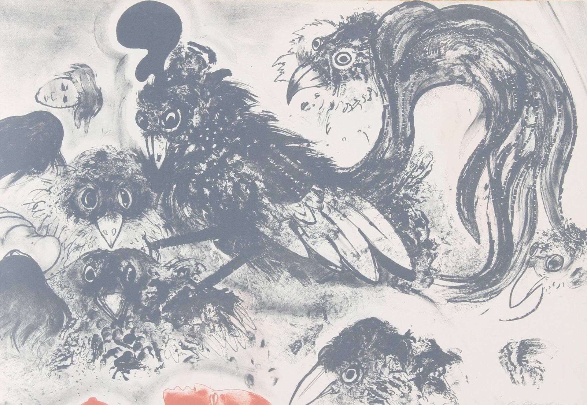 Robert Beauchamp, Crows, Lithographie, Signiert Und Nummeriert in Bleistift von rogallery