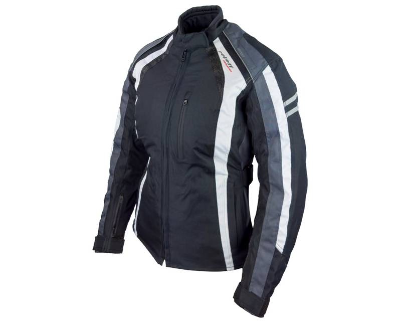 roleff Motorradjacke DAMEN RO980 schwarz-weiß-grau, atmungsaktiv, wasserdicht, Protektoren auch in großen Größen und anderen Farben ZB RO981 RO982 von roleff