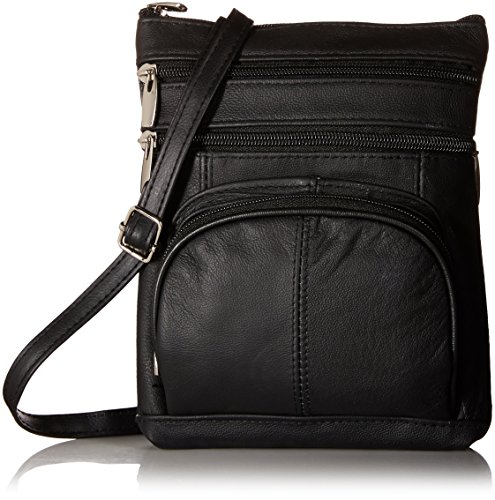 Roma Leathers Original Crossbody Geldbörse, mehrere Taschen, schwarz, Einheitsgröße Roma Leathers Original Crossbody Geldbörse, mehrere Taschen, schwarz, Einheitsgröße von roma leather