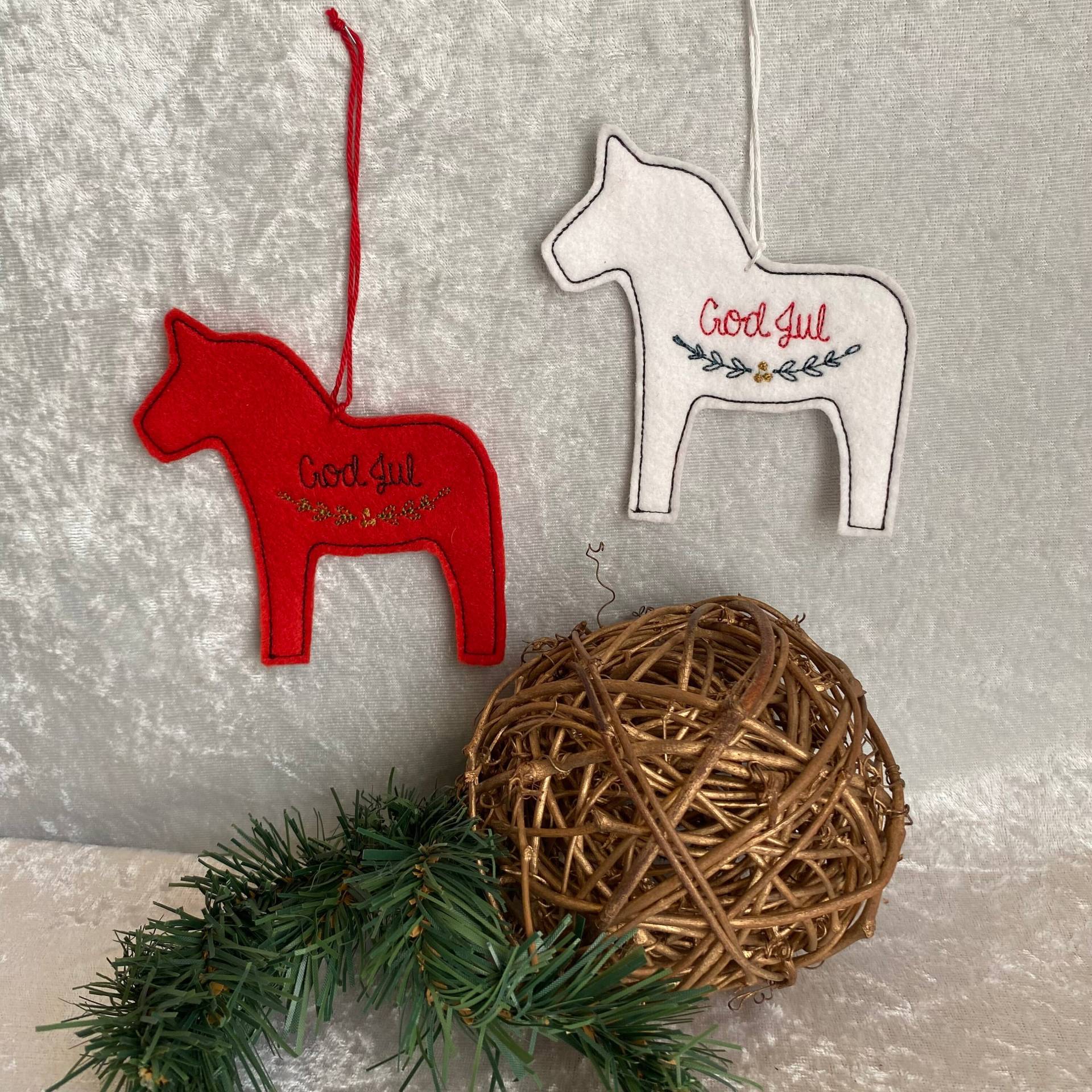 Dalarna - Pferd Geschenkanhänger, God Jul Schwedenfans Weihnachten, Dekoanhänger von romaga36