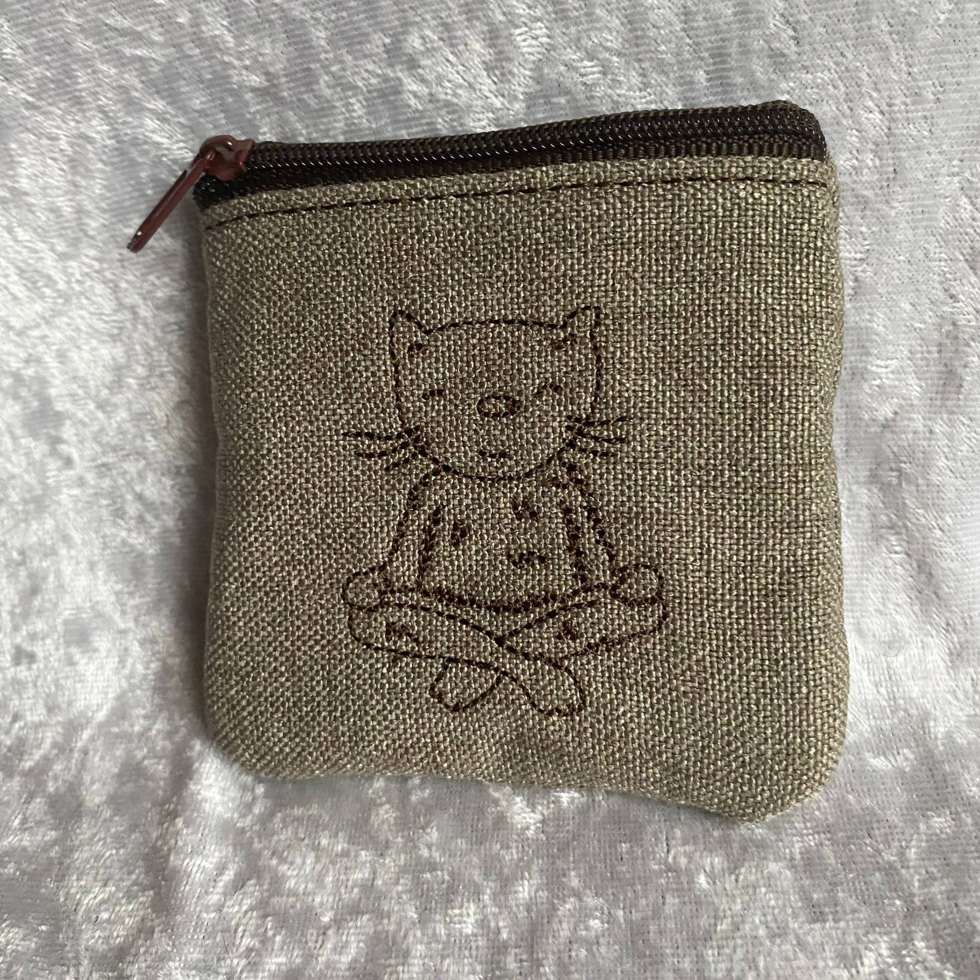 Täschchen - Geschenkidee Taschenstoff Minibörse Katze Verpackung Für Geldgeschenk Yoga Katzenliebe von romaga36
