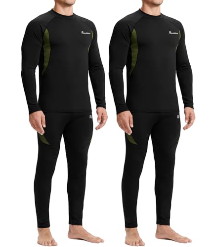 romision 2 Pack Thermounterwäsche Herren Funktionsunterwäsche Herren Skiunterwäsche for Winter von romision