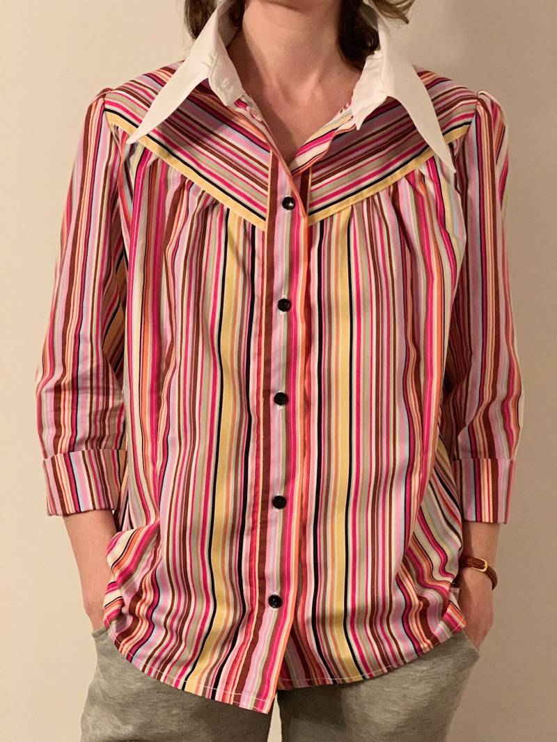 Gestreifte Bluse 3/4 Ärmel Größen 4-30 von romlya