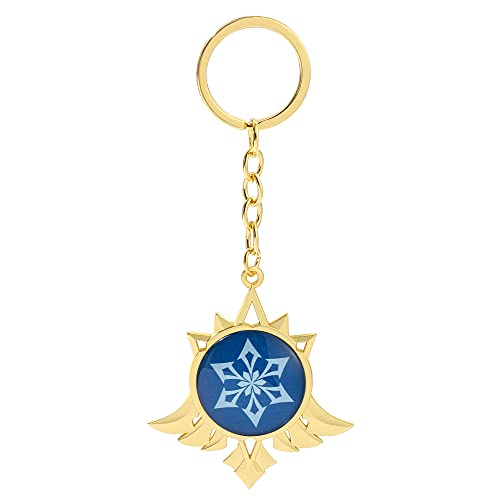 rongji jewelry Genshin Vision uminous Keychains, Hot Game Project Cosplay Anhänger Schlüsselanhänger Zubehör, Mondstadt-cryo, Medium von rongji jewelry