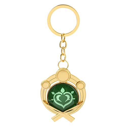 rongji jewelry Genshin Vision uminous Keychains, Hot Game Project Cosplay Anhänger Schlüsselanhänger Zubehör, Inazuma-dendro, Medium von rongji jewelry