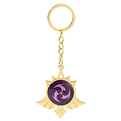 rongji jewelry Genshin Vision uminous Keychains, Hot Game Project Cosplay Anhänger Schlüsselanhänger Zubehör, Mondstadt-elektro, Medium von rongji jewelry
