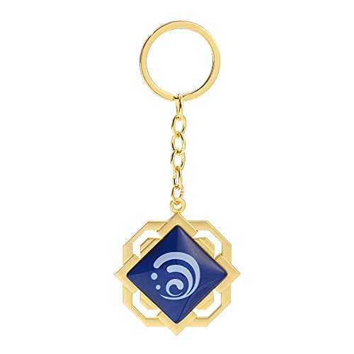 rongji jewelry Genshin Vision uminous Keychains, Hot Game Project Cosplay Anhänger Schlüsselanhänger Zubehör, Liyue-Hydro, Medium von rongji jewelry