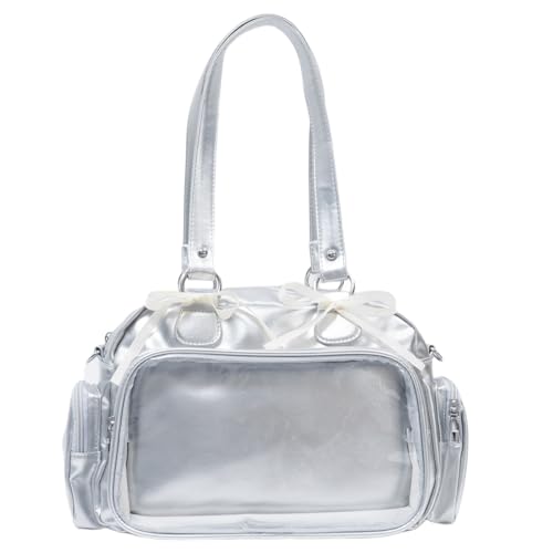 rongweiwang Japanische Uniform JK Umhängetasche Stilvolle transparente Umhängetasche für Schülerinnen Schulmädchen JK Uniform, Silber von rongweiwang