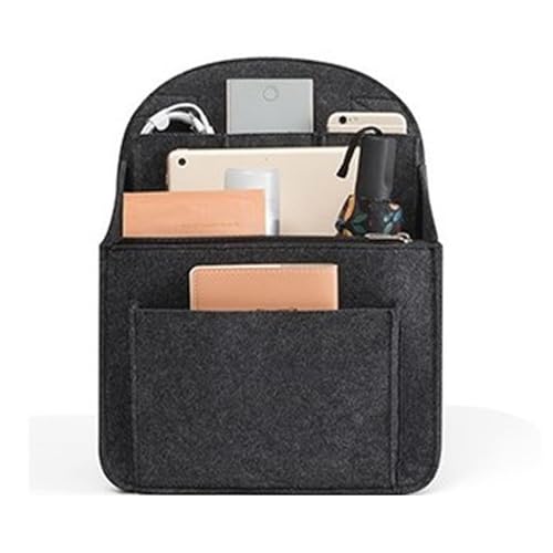 rongweiwang Organizer Rucksack mit Mehreren Taschen vereinfacht das Wandererlebnis. Organizer für Damen mit Mehreren Taschen, dunkelgrau 35 * 27cm von rongweiwang