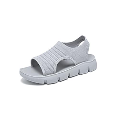 rongweiwang Sommer Damen Stilvolle Stricksandalen Leichte und bequeme Sandalen Damen Sommer Waschbare Sport Mesh Sandalen, G YW179grau, verpackt, 38 rongweiwang Sommer Damen Stilvolle Stricksandalen Leichte und bequeme Sandalen Damen Sommer Waschbare Sport Mesh Sandalen, G YW179grau, verpackt, 38 von rongweiwang