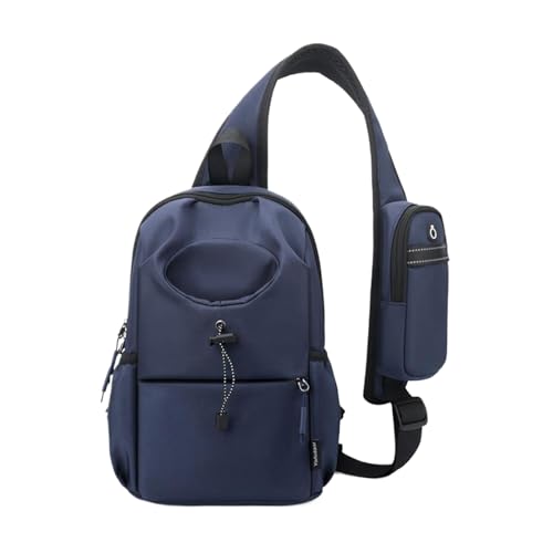 rongweiwang Stilvolle wasserdichte Umhängetasche, leichte Umhängetasche, modisch für moderne Männer, praktische aus Polyester, modisch, Blau von rongweiwang