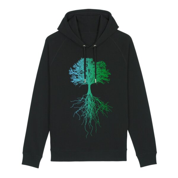 roots of compassion Baum Kapuzenpullover bio & fair & vegan - gerader Schnitt - Wurzeln, Natur, Umwelt von roots of compassion