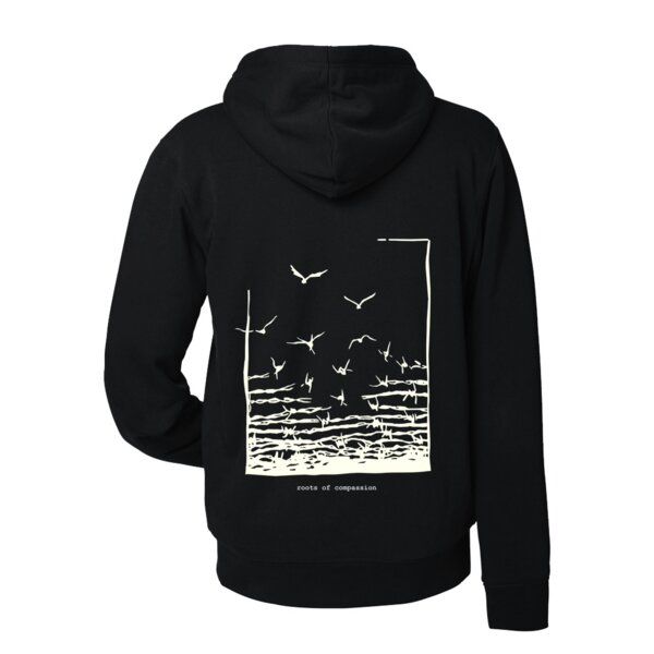 roots of compassion Freedom Vögel Pullover gefüttert bio & fairtrade - Stacheldraht, Freiheit von roots of compassion