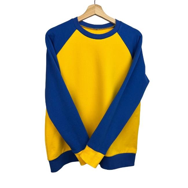 Handgefertigter Pullover Aus Organic French Terry/Blau-Gelb Hergestellt in Deutschland Handgefertigter Pullover Aus Organic French Terry/Blau-Gelb Hergestellt in Deutschland von rootsandclouds