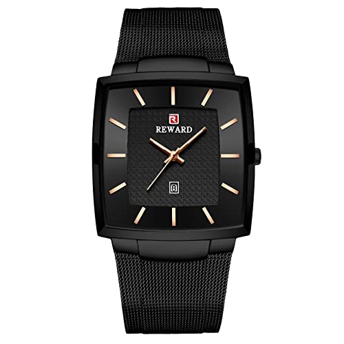 rorios Casual Herrenuhr Mode Uhren mit Edelstahlband Mesh Klassisch Analog Quarzuh für Herren Ultra Dünne Minimalistische Zifferblatt Armbanduhr von rorios