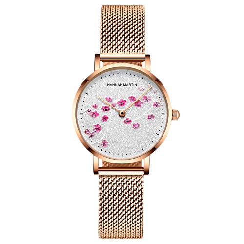 rorios Damen Uhr Analog Quarz Armbanduhr Blumenmuster Zifferblatt mit Edelstahlarmband Wasserdicht Mode Uhr für Mädchen rorios Damen Uhr Analog Quarz Armbanduhr Blumenmuster Zifferblatt mit Edelstahlarmband Wasserdicht Mode Uhr für Mädchen von rorios