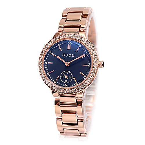 rorios Damen Uhr Analog Quarz Uhr mit Edelstahl Armband Diamant Dial Elegangt Damen Armbanduhr Business Women Uhr von rorios