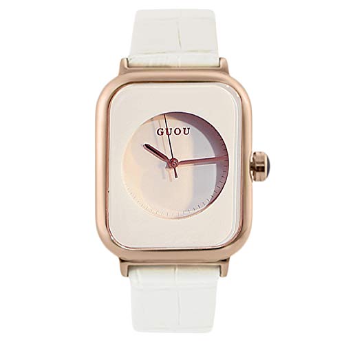 rorios Damen Uhren Analog Quarz Uhr Quadrat Zifferblatt Minimalistisch Lederarmband Uhr Elegante Mädchen Uhr von rorios