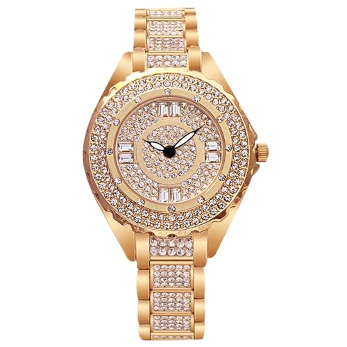 rorios Damen Uhren Analog Quarz Uhren Romantische Kleid Strass Armband Uhr Diamanten Armbanduhr für Damen Frauen von rorios