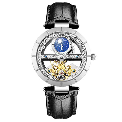 rorios Damen Uhren Automatikuhr Mechanische Uhren Leuchtend Uhr mit Leder Armband Mode wasserdichte Damenuhren von rorios