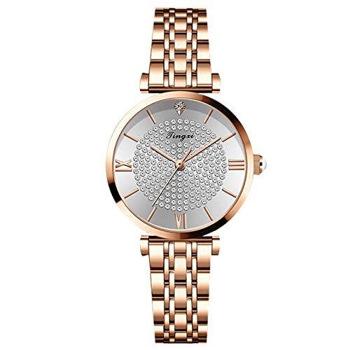 rorios Damen Uhren Wasserdicht Analog Quarz Armbanduhr mit Edelstahlarmband Römische Mode Strass Damen für Frauen Mädchen rorios Damen Uhren Wasserdicht Analog Quarz Armbanduhr mit Edelstahlarmband Römische Mode Strass Damen für Frauen Mädchen von rorios