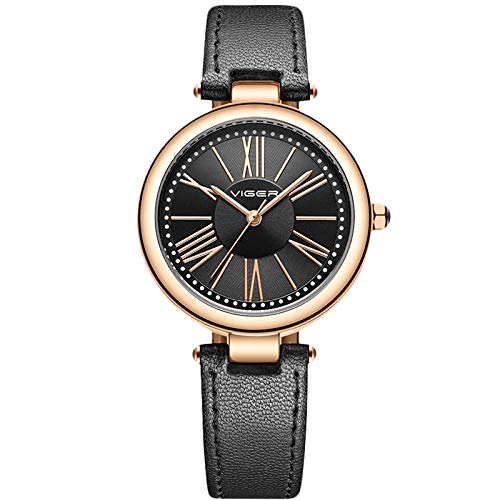 rorios Damen Uhren Wasserdicht Analog Quarz Armbanduhr mit Lederarmband Minimalist Damen Uhr Mode Uhren für Frauen Mädchen von rorios