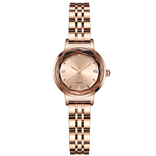 rorios Damen Uhren Wasserdicht Analog Quarz Armbanduhr mit Rosegold Edelstahlarmband Mode Strass Damen für Frauen Mädchen Roségold von rorios