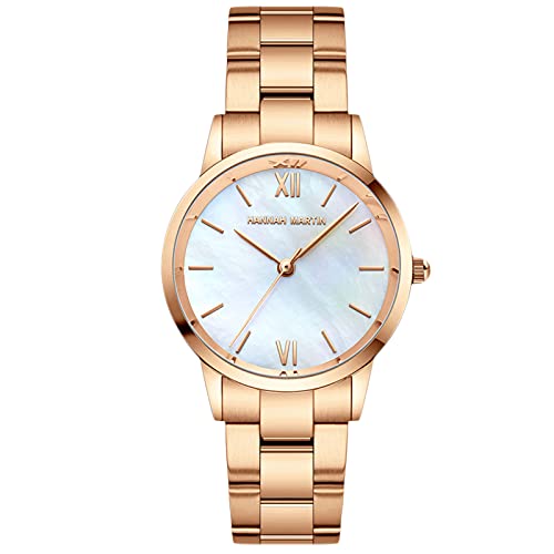 rorios Damen Uhren Wasserdicht Perlmutt Quarz Armbanduhr mit Edelstahlarmband Minimalistisch Business Kleid Uhr für Mädchen Frauen von rorios