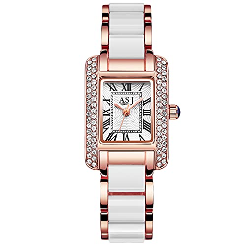 rorios Damen Uhren Wasserdicht Quarz Armbanduhr mit Edelstahlarmband Mode Diamant Damenuhr Business Kleid Uhr für Mädchen Frauen von rorios