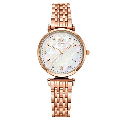 rorios Damenuhren Analog Quarzuhren mit Edelstahlarmband wasserdichte Uhre Perlmuttzifferblatt Armbanduhr für Frauen Mädchen rorios Damenuhren Analog Quarzuhren mit Edelstahlarmband wasserdichte Uhre Perlmuttzifferblatt Armbanduhr für Frauen Mädchen von rorios