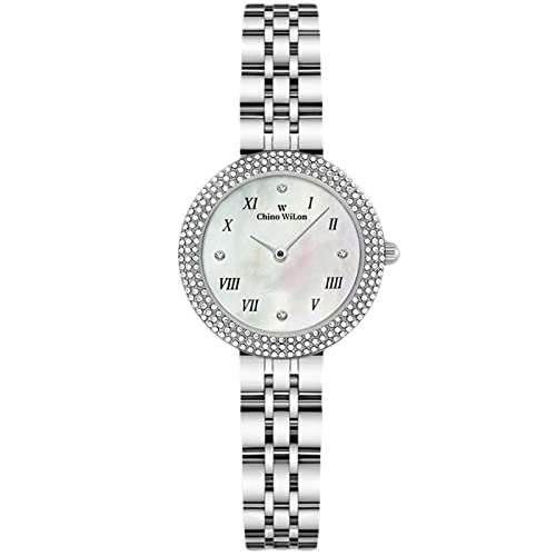rorios Damenuhren Minimalistische Analog Quarz Uhr Diamant Ziffernblatt Armbanduhr für Frauen von rorios