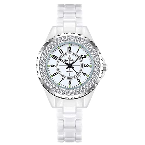 rorios Frauen Uhr Analog Quarz Uhr mit Keramik Armband Mode Diamanten Armbanduhr wasserdichte Uhr für Damen Frauen von rorios