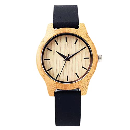 rorios Herren Damen Bambus Holzuhr Analog Quarzwerk mit Silikonband Leicht Holz-Armbanduhr für Damen Herren Natürholz Uhr rorios Herren Damen Bambus Holzuhr Analog Quarzwerk mit Silikonband Leicht Holz-Armbanduhr für Damen Herren Natürholz Uhr von rorios