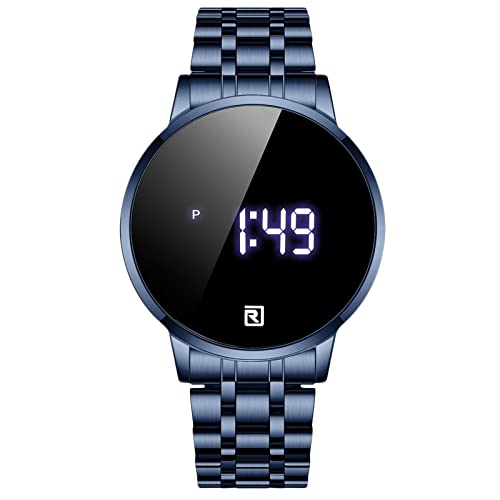 rorios Herren Digitaluhr Touchscreen Armbanduhr Quartz Uhr mit Edelstahlarmband Elektronische Uhr für Herren von rorios